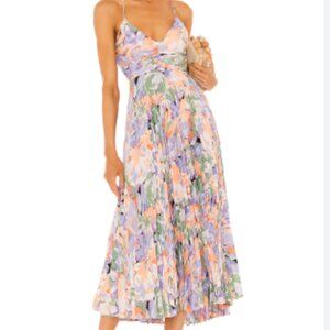 NWOT ASTR The Label Blythe Floral Plisse Midi Dress in Small